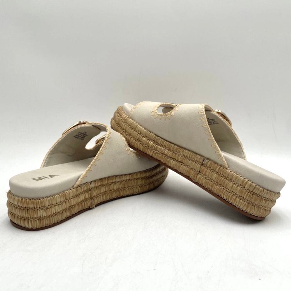MIA Womens Mieko Platform Double Buckle Slide Sandal Seashell Cream Size 7.5 NEW - Picture 11 of 15